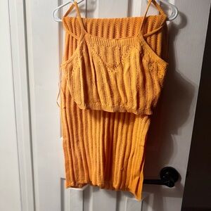 Vibrant Orange Knit Set